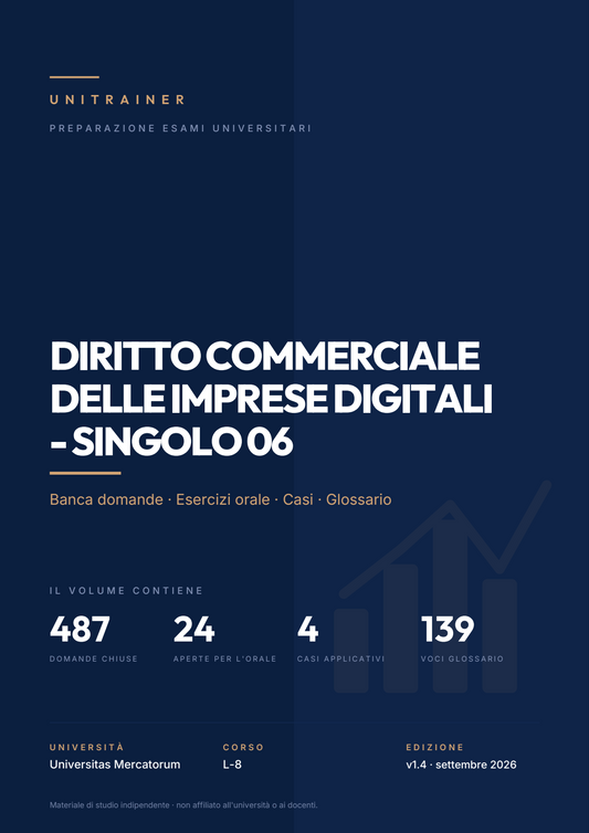 Lèssico · copertina di Diritto commerciale delle imprese digitali - Singolo 06 — L-8 Ingegneria Informatica — Mercatorum (ed. 1.4)