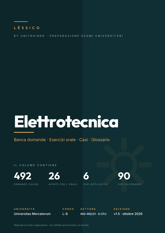 Lèssico · copertina di Elettrotecnica — L-8 Ingegneria Informatica — Mercatorum (ed. 1.5)