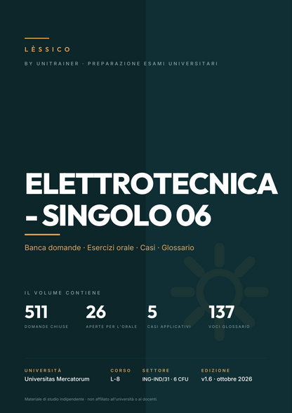 Lèssico · copertina di Elettrotecnica - Singolo 06 — L-8 Ingegneria Informatica — Mercatorum (ed. 1.6)