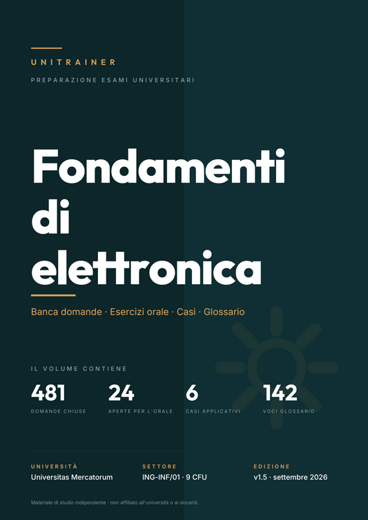 Lèssico · copertina di Fondamenti di elettronica — L-8 Ingegneria Informatica — Mercatorum (ed. 1.5)