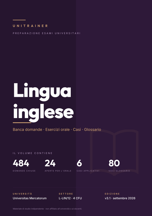 Lèssico · copertina di Lingua inglese — L-8 Ingegneria Informatica — Mercatorum (ed. 3.1)