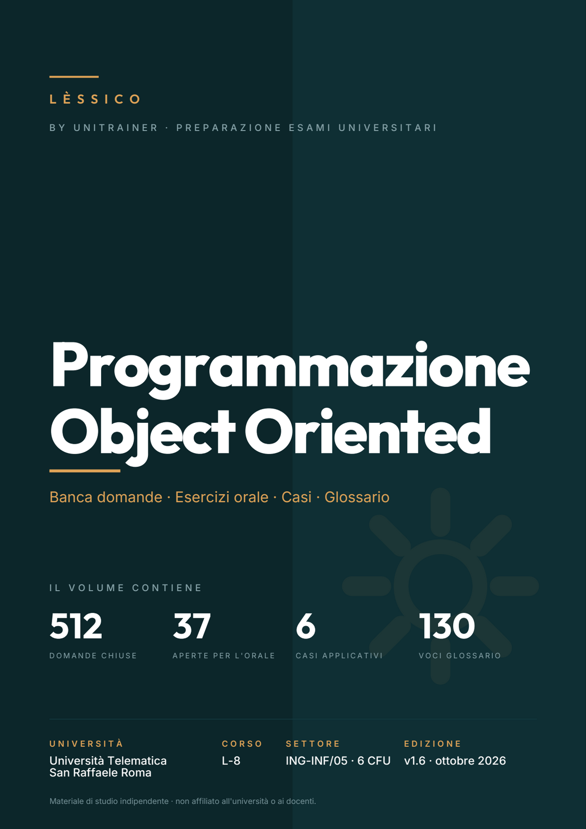 Lèssico · copertina di Programmazione Object Oriented — L-8 Ingegneria Informatica e Intelligenza artificiale — San Raffaele (ed. 1.6)