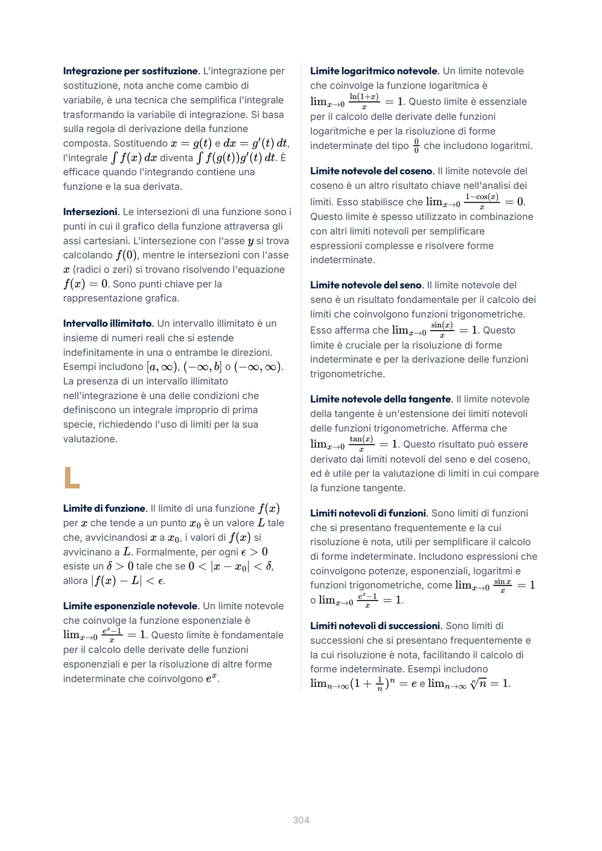 Lèssico · anteprima 10/10 — Glossario — Analisi matematica I (ed. 1.8)