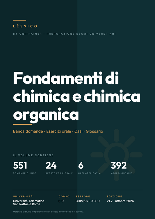 Lèssico · copertina di Fondamenti di chimica e chimica organica — L-9 Ingegneria Biomedica — San Raffaele (ed. 1.2)