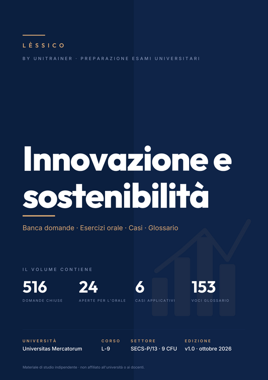 Lèssico · copertina di Innovazione e sostenibilità — L-9 Ingegneria Gestionale — Mercatorum (ed. 1.0)