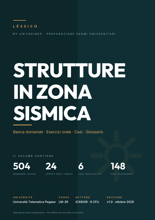 Lèssico · copertina di Strutture in zona sismica — LM-26 Ingegneria della Sicurezza — Pegaso (ed. 1.0)