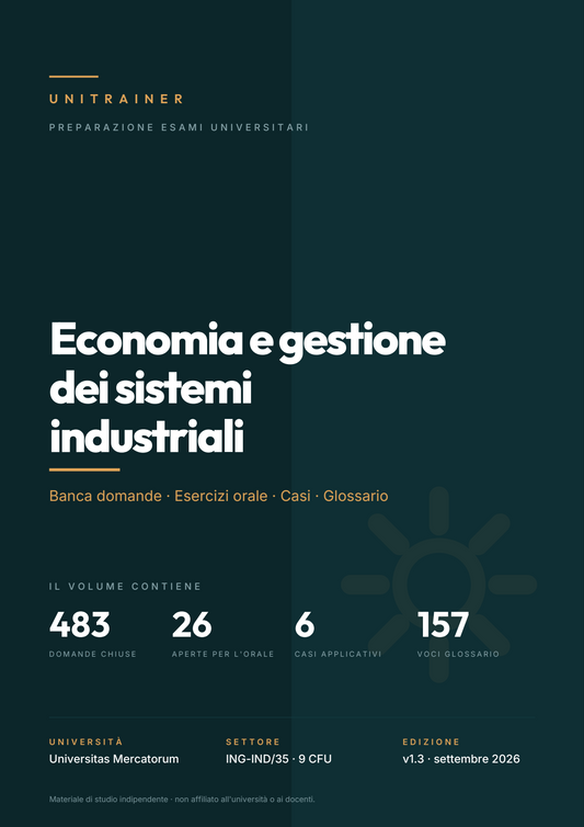 Lèssico · copertina di Economia e gestione dei sistemi industriali — LM-31 Ingegneria Gestionale — Mercatorum (ed. 1.3)