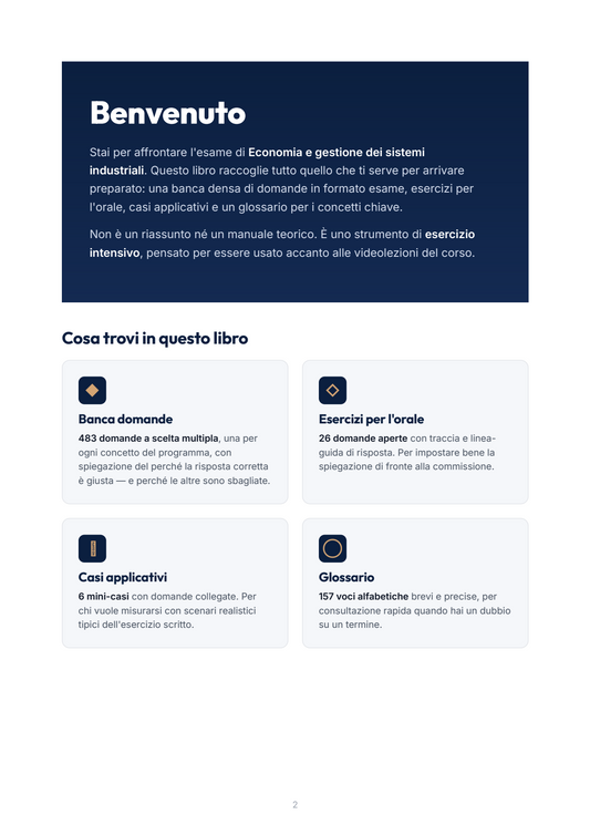Lèssico · anteprima 1/10 — Benvenuto — Economia e gestione dei sistemi industriali (ed. 1.3)