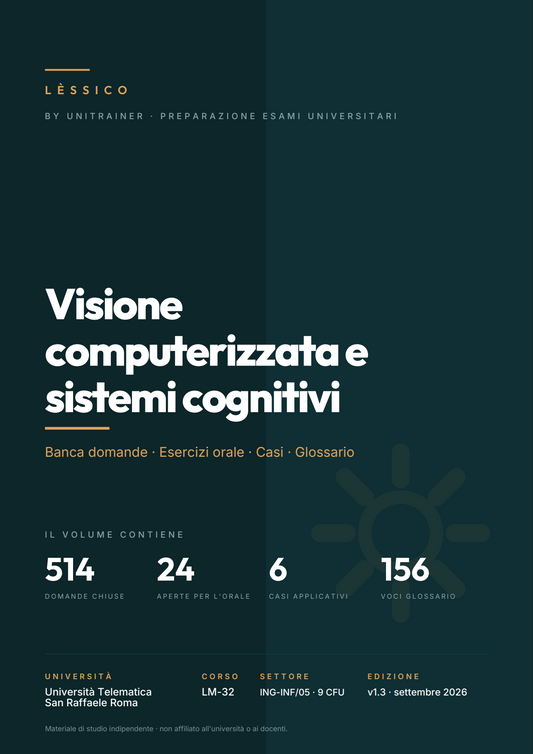 Lèssico · copertina di Visione computerizzata e sistemi cognitivi — LM-32 Ingegneria Informatica e dell'Intelligenza Artificiale Applicata — San Raffaele (ed. 1.3)