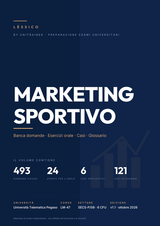Lèssico · copertina di Marketing sportivo — LM-47 Management dello Sport e delle Attività Motorie — Pegaso (ed. 1.1)