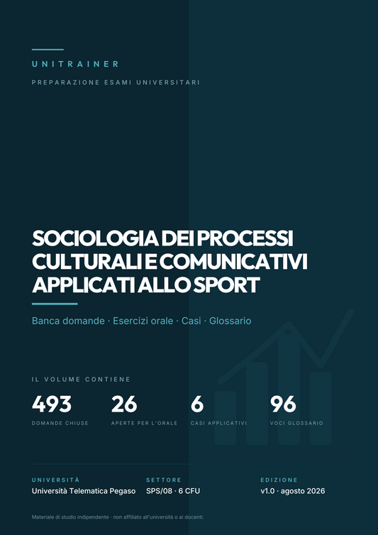 Lèssico · copertina di SOCIOLOGIA DEI PROCESSI CULTURALI E COMUNICATIVI APPLICATI ALLO SPORT — LM-47 Management dello Sport e delle Attività Motorie — Pegaso (ed. 1.0)