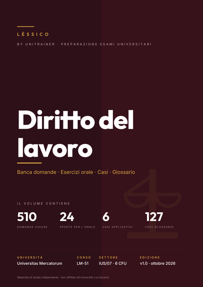 Lèssico · copertina di Diritto del lavoro — LM-51 Psicologia — Mercatorum (ed. 1.0)