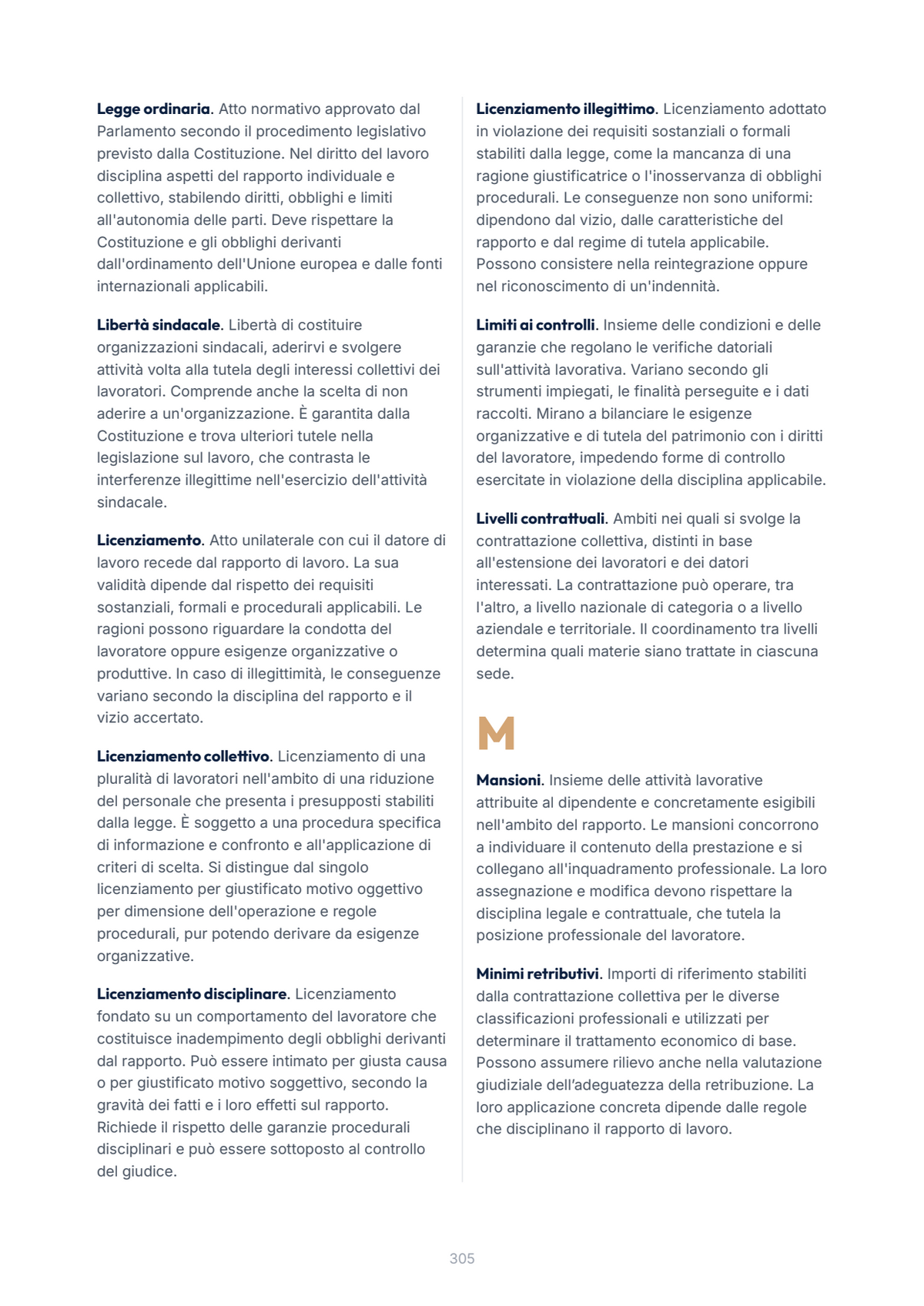 Lèssico · anteprima 10/10 — Glossario — Diritto del lavoro (ed. 1.0)