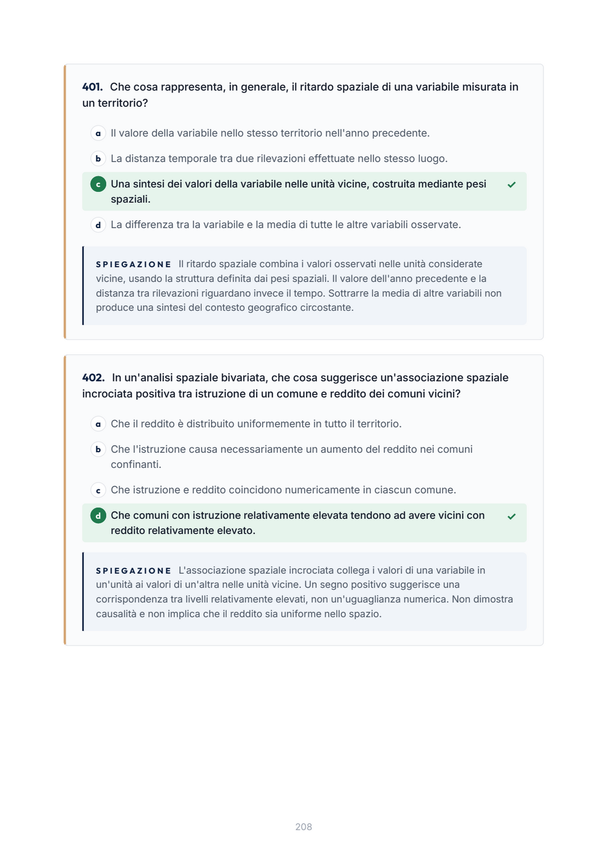 Lèssico · anteprima 7/10 — Banca domande — Statistica per lo sviluppo economico (ed. 1.0)