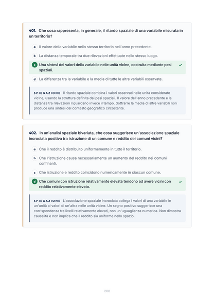 Lèssico · anteprima 7/10 — Banca domande — Statistica per lo sviluppo economico (ed. 1.0)
