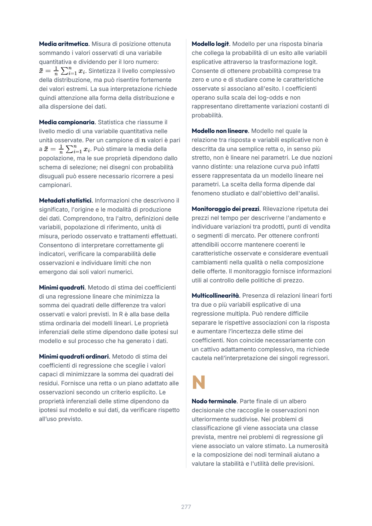 Lèssico · anteprima 10/10 — Glossario — Statistica per lo sviluppo economico (ed. 1.0)