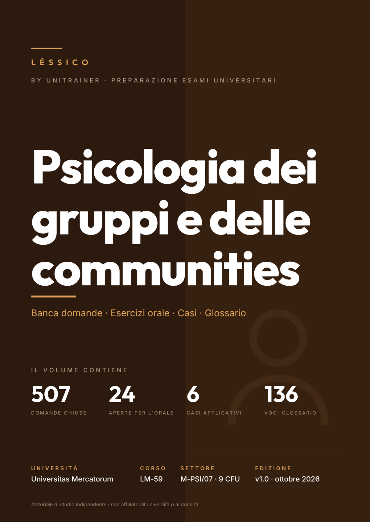 Lèssico · copertina di Psicologia dei gruppi e delle communities — LM-59 Comunicazione Digitale e Marketing — Mercatorum (ed. 1.0)