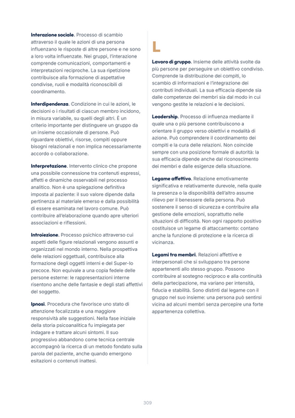 Lèssico · anteprima 10/10 — Glossario — Psicologia dei gruppi e delle communities (ed. 1.0)