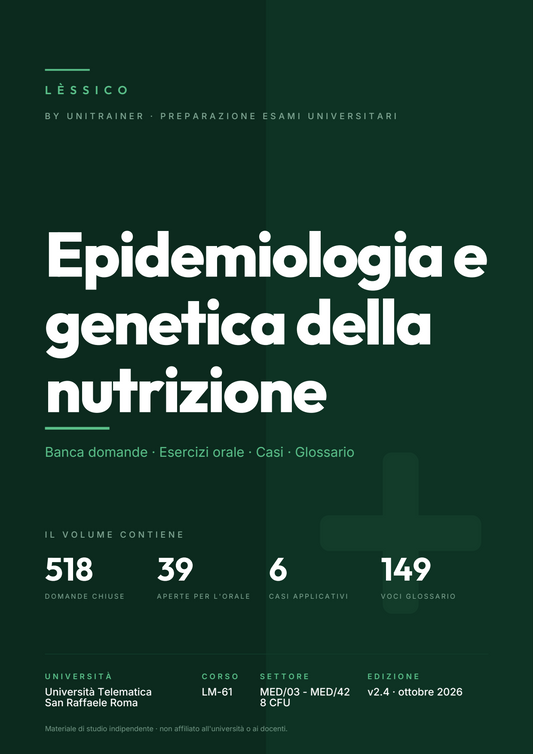 Lèssico · copertina di Epidemiologia e genetica della nutrizione — LM-61 Scienze della Nutrizione Umana — San Raffaele (ed. 2.4)