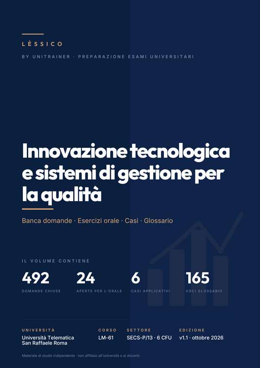 Lèssico · copertina di Innovazione tecnologica e sistemi di gestione per la qualità — LM-61 Scienze della Nutrizione Umana — San Raffaele (ed. 1.1)
