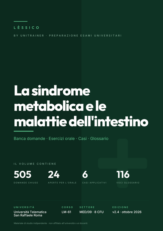 Lèssico · copertina di La sindrome metabolica e le malattie dell'intestino — LM-61 Scienze della Nutrizione Umana — San Raffaele (ed. 2.3)