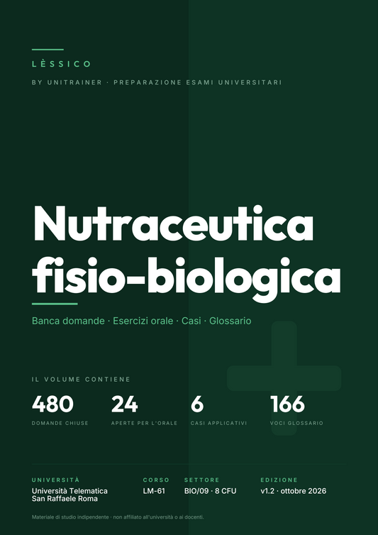 Lèssico · copertina di Nutraceutica fisio-biologica — LM-61 Scienze della Nutrizione Umana — San Raffaele (ed. 1.2)