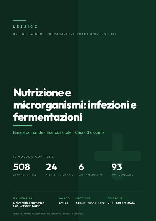 Lèssico · copertina di Nutrizione e microrganismi: infezioni e fermentazioni — LM-61 Scienze della Nutrizione Umana — San Raffaele (ed. 1.4)
