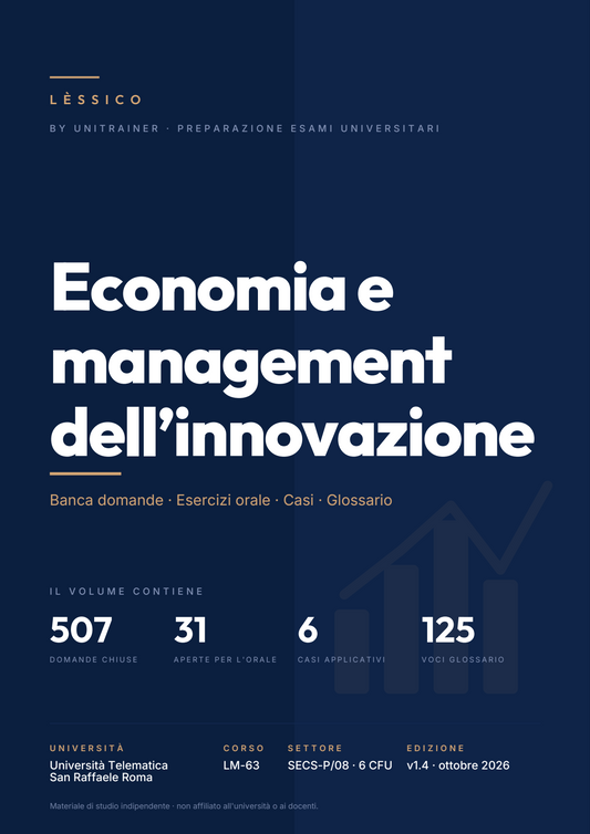 Lèssico · copertina di Economia e management dell’innovazione — LM-63 Management, Diritto e Governance della Pubblica Amministrazione — San Raffaele (ed. 1.4)