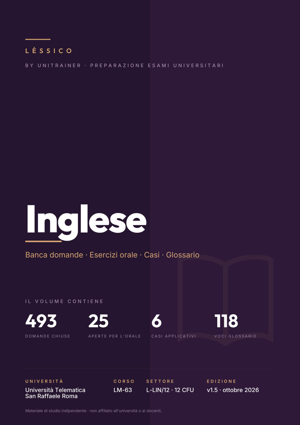 Lèssico · copertina di Inglese — LM-63 Management, Diritto e Governance della Pubblica Amministrazione — San Raffaele (ed. 1.5)