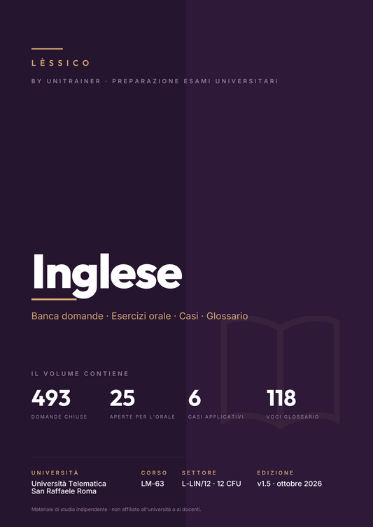 Lèssico · copertina di Inglese — LM-63 Management, Diritto e Governance della Pubblica Amministrazione — San Raffaele (ed. 1.5)