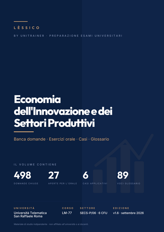 Lèssico · copertina di Economia dell'Innovazione e dei Settori Produttivi — LM-77 Management e Consulenza Aziendale — San Raffaele (ed. 1.6)
