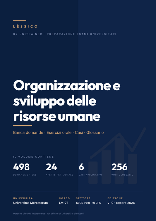 Lèssico · copertina di Organizzazione e sviluppo delle risorse umane — LM-77 Management — Mercatorum (ed. 1.0)