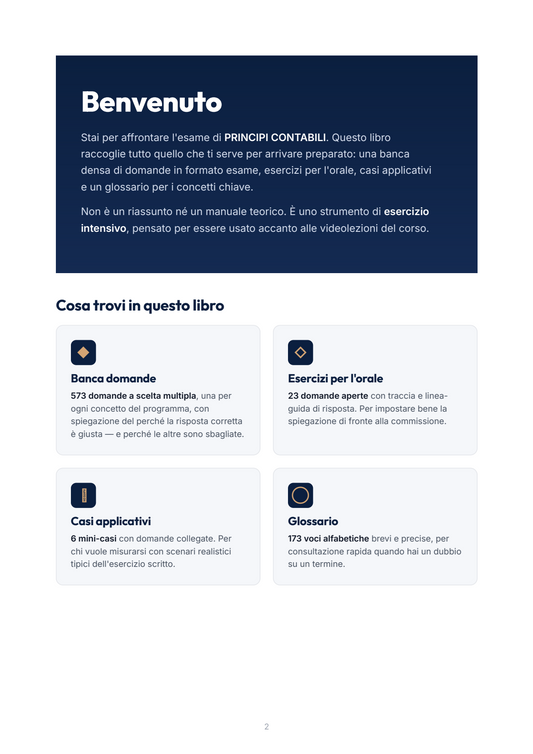 Lèssico · anteprima 1/10 — Benvenuto — Principi contabili (ed. 1.2)