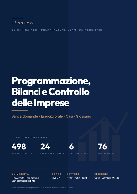 Lèssico · copertina di Programmazione, Bilanci e Controllo delle Imprese — LM-77 Management e Consulenza Aziendale — San Raffaele (ed. 2.8)
