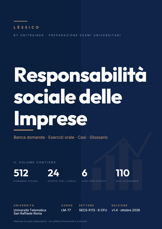 Lèssico · copertina di Responsabilità sociale delle Imprese — LM-77 Management e consulenza aziendale — San Raffaele (ed. 1.4)